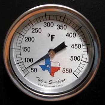 Tejas Smokers stainless steel temperature gauge