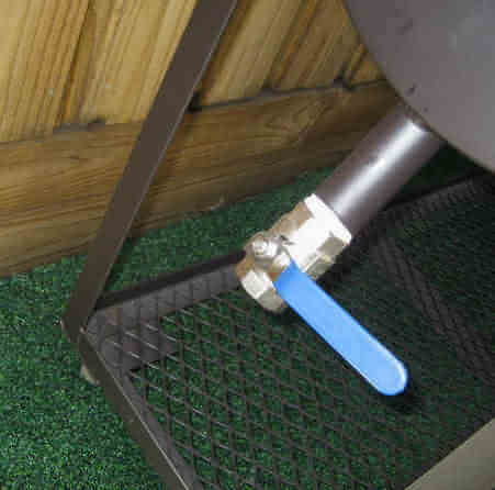 brass ball valve for draining grease from model 1628CC smoker pit