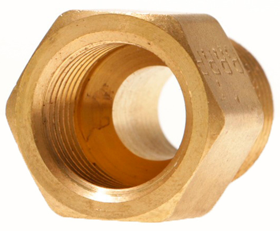 Female SAE Gas Flare x Male NPT 180° Brass Adapter