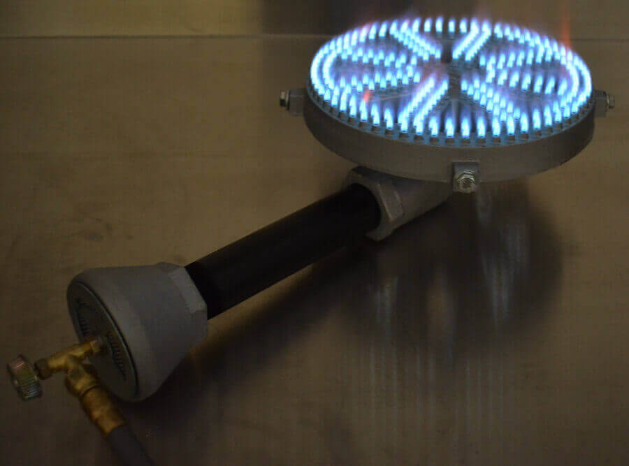 100,000 BTU/hr Low Pressure or Natural Gas Two-Part Cast Iron Burner - Adjustable Length Neck