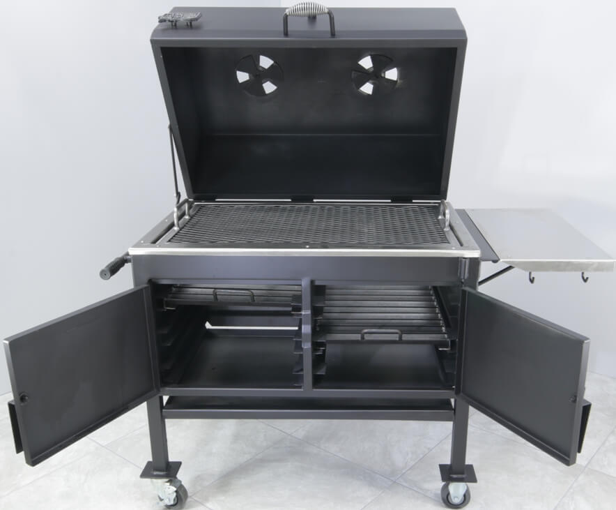 2436XL Fajita Grill Fold Down Stainless Steel Shelf with Utensil Hooks