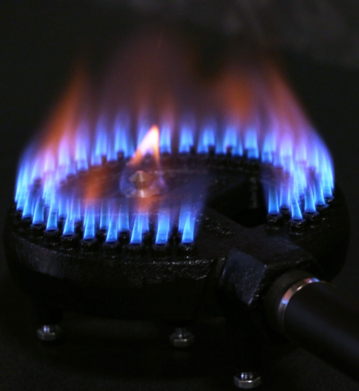 40,000 BTU/hr Low Pressure or Natural Gas Two-Part Cast Iron Burner - Adjustable Length Neck