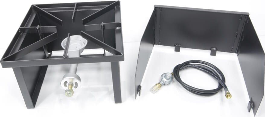 Single Burner Hot Plate with Wind Guard and Preset High Pressure Regulator