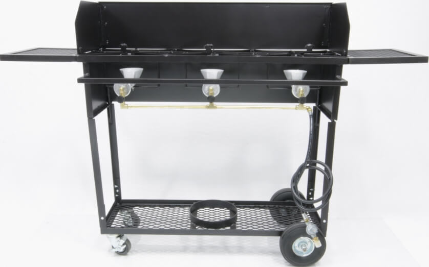 Triple Burner Cart Stove with Wing Guard, (2) Wings and Regulator