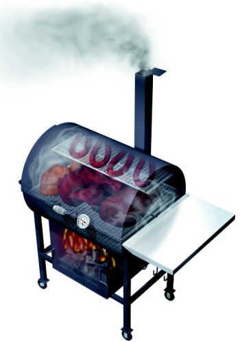 graphic view of interior of the model 2430 smoker pit and grill